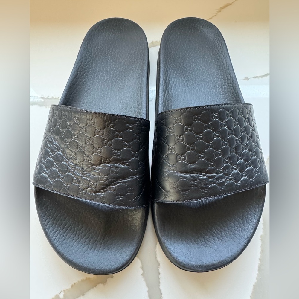 Gucci Mens Microguccissima Slides - Sz 11 - Picture 2 of 8